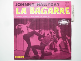Johnny Hallyday 45Tours EP Vinyle La Bagarre Papier Pochette Verso Fan Club Rabat - 45 T - Maxi-Single