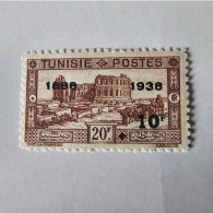 TUNISIE POSTES N° 204 Marron 10 Francs Noir  20 F 1888 1938 FRANCE Timbre Francais Ex Colonie Française Protectorat - Ongebruikt