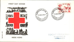 DANEMARK FDC 1969 CROIX ROUGE - Cartoline Maximum