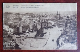 Cpa Courtrai ; La Grand'place , Le Beffroi Et L'Hôtel De Ville - Kortrijk
