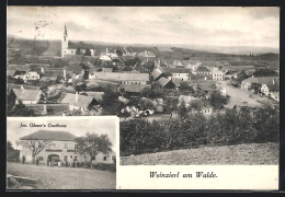 AK Weinzierl Am Walde, Jos. Glasers Gasthaus, Ortsansicht Aus Der Vogelschau  - Altri & Non Classificati