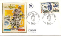 50 --- FDC 1er Jour PARIS Gendarmerie Nationale - Commemorative Postmarks