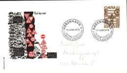 DANEMARK FDC 1970 PREVENTION ROUTIERE - FDC