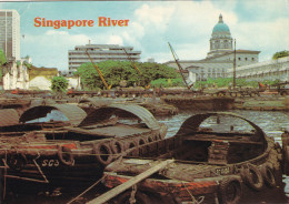 SINGAPOUR. SINGAPOUR ( ENVOYE DE). " SINGAPORE - RIVER ". ANNEE 1985 + TEXTE + TIMBRE - Singapur