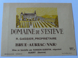 DOMAINE DE ST-ESTEVE (VAR) ETIQUETTE ANCIENNE RANSON-QUENTIN - NEUVE - Sonstige & Ohne Zuordnung