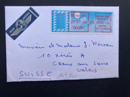 LETTRE Par Avion Pour La SUISSE VIGNETTE G1 à 0002,50 Du 20 07 88 POITIERS RP - Tarifs Postaux