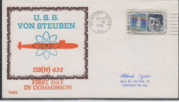 USA Nuclear Submarine USS Von Steuben 1st Day In Commission Ca Newport SEP 30 1964 (59778) - Submarinos