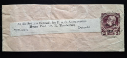 Österreich 1916, Private Schleife "Alpenverein" Gelaufen DETMOLD - Cartas & Documentos