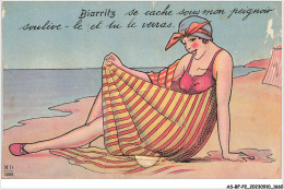 AS#BFP2-64-0831 - BIARRITZ  Se Cache Sous Mon Peignoir  Verras - Carte à Système - Biarritz