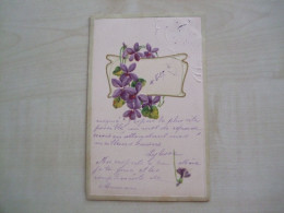 Carte Postale Ancienne En Relief  1907 VIOLETTES - Fiori