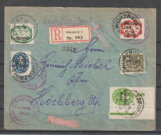 MiNr. D 34  Bogenecke, D 38, 45, 47, 48 Auf R-Brief - Dienstmarken