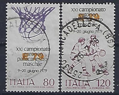 Italy 1979  Basketball- Europameisterschaft, Turin (o) Mi.1662-1663 - 1971-80: Afgestempeld