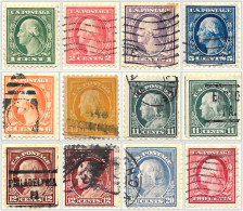 USA 1917-19 Washington/Franklin 15 Values Used V1 - Usati