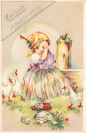 FETES ET VOEUX - Anniversaire - Une Petite Fermière Avec Ses Oies - Colorisé - Carte Postale Ancienne - Anniversaire