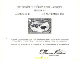 730809 MNH ESTADOS UNIDOS 1969 EXPOSICION FILATELICA INTERNACIONAL EFIMEX-68 - MEXICO FD - Unused Stamps