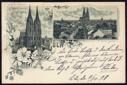 AK Litho Gruss Aus Cöln Köln 1898 Nach Kreuznach  (17108 - Other & Unclassified