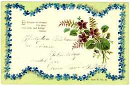 AK Blumen Prägedruck Spruch Und Grusskarte 1912    (2846 - Non Classés