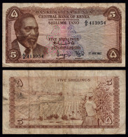 KENIA - KENYA 5 Shillings Banknote 1967 Pick 1b F- (4-)    (17526 - Altri – Africa