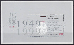 Bund BRD 50 J. Grundgesetz MiNr. Bl. 48 1999 ** Postfrisch  (5488 - Autres & Non Classés