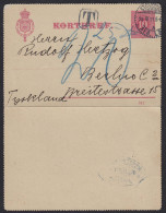 Schweden - Sweden 1911 KORTBREV M.Nach-Taxe Stockholm-Berlin  (17613 - Europe (Other)
