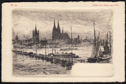 AK Kunstdruck Deutz Blick Auf Köln Sig.B.Mannfeld 1898 Büttenpapier  (17101 - Andere & Zonder Classificatie