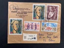 LR TP ROUAULT 1,00 X2 + STRASBOURG 1,00 + ETATS GENERAUX 0,45 + VALMY 0,45 OBL.28-10 1971 PARIS 07 - Tarifas Postales