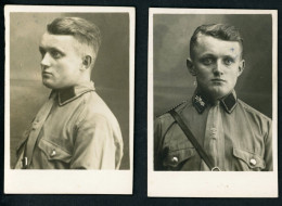 FOTO SA-Sturmmann,mit Kragenspiegel Und Abzeichen,2 Stk., Passfoto, 44 Mm X 64 Mm, Vor 1938 - 1939-45