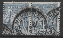 Lot N°26 N°90, Oblitéré Cachet à Date Double VERSAILLE Préfecture - 1876-1898 Sage (Tipo II)