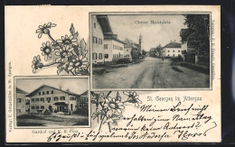 AK St. Georgen Im Attergau, Gasthof Und K. K. Post, Oberer Marktplatz  - Sonstige & Ohne Zuordnung