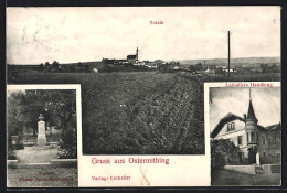 AK Ostermiething, Lothallers Handlung, Kaiser Franz Josef-Monument, Totalansicht  - Andere & Zonder Classificatie