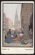 AK Münster Westfalen Kunstkarte Prinzipalmarkt Signiert Sydow   (16854 - Andere & Zonder Classificatie