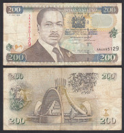 KENIA - KENYA 200 Shillings Banknote 1996 Pick 38a  F (4)     (28968 - Autres - Afrique