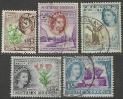 Southern Rhodesia. 1953 QEII. 5 Used Values To 1/-. SG 79etc. M5065 - Südrhodesien (...-1964)