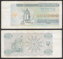 UKRAINE 100000 100.000 Karbovantsiv 1993 Pick 97a VF- (3-)    (32023 - Ukraine