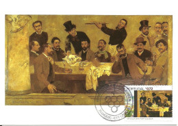 30907 - Carte Maximum - Portugal - Viticultura Vinho Vin Wine - Quadro De Columbano - Grupo Do Leão 1885 Museu Chiado - Maximumkarten (MC)