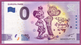 0-Euro XEHZ 2020-6 EUROPA PARK - FOLLOW YOUR DREAMS ... ANNIVERSARY - Private Proofs / Unofficial