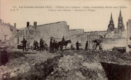 LA GRANDE GUERRE 1914 L ' EPINE PRES CHALONS . VILLAGE ENTIEREMENT DETRUIT SUF L ' EGLISE - Guerre 1914-18