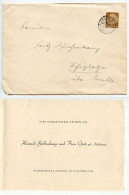 Germany 1938 Cover & Wedding Show Card; Enger (Westf.) To Schiplage; 3pf. Hindenburg - Lettres & Documents