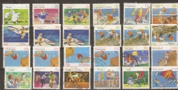 Australie 1990 - SPORTS - Petit Lot De 24° - Voile - Tennis - Skate - Kayak - Golf - Pêche - Vélo - Squash - Foot - Bowl - Alla Rinfusa (max 999 Francobolli)