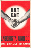 GUERRE D'ESPAGNE Mouvement Antifascistes BARCELONA - Carte Propagande Antifasciste U.G.T. C.N.T - Eventos
