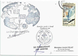 YT 358 Hommage à Luc Marie Bayle - Posté à Bord Du MD - Escale à Curaçao - 19/05/2003 - Covers & Documents