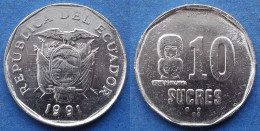 ECUADOR - 10 Sucres 1991 "Venus De Valdivia" KM# 92.2 Decimal Coinage (1872-1999) - Edelweiss Coins - Ecuador