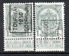 1488 Voorafstempeling Op Nr 81 - TOURNAI 1910 DOORNIJK - Positie A & B - Rollenmarken 1910-19