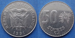 ECUADOR - 50 Sucres 1991 "Mask Of The Solar Deity" KM# 93 Decimal Coinage (1872-1999) - Edelweiss Coins - Ecuador