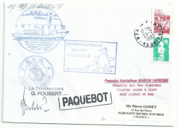YT 2952 Camargue - Taureaux - Posté à Bord Du MD - Paquebot - Hélicoptère - Le Port - La Réunion - 23/02/1993 - Brieven En Documenten