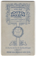 Fotografie Otto Kern, Wien, Margarethenstr. 32, Anschrift Des Ateliers Mit Floraler Umrandung, Jugendstil  - Anonieme Personen