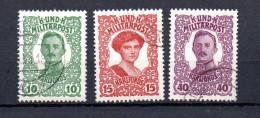 Bosnia Herzegowina 1918 Old Set King-Karl Fund Stamps (Michel 144/46) Used - Bosnia Erzegovina