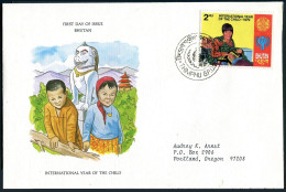 Bhutan 289 FDC. Michel 728. IYC-1979. Mother, Children. - Bhoutan