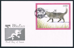 Bhutan 1254 FDC,MNH. Cats 1999.Norwegian Shorthair, - Bhoutan