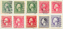USA 1918-20 Washington 10 Offset Printing Values Used V1 - Oblitérés